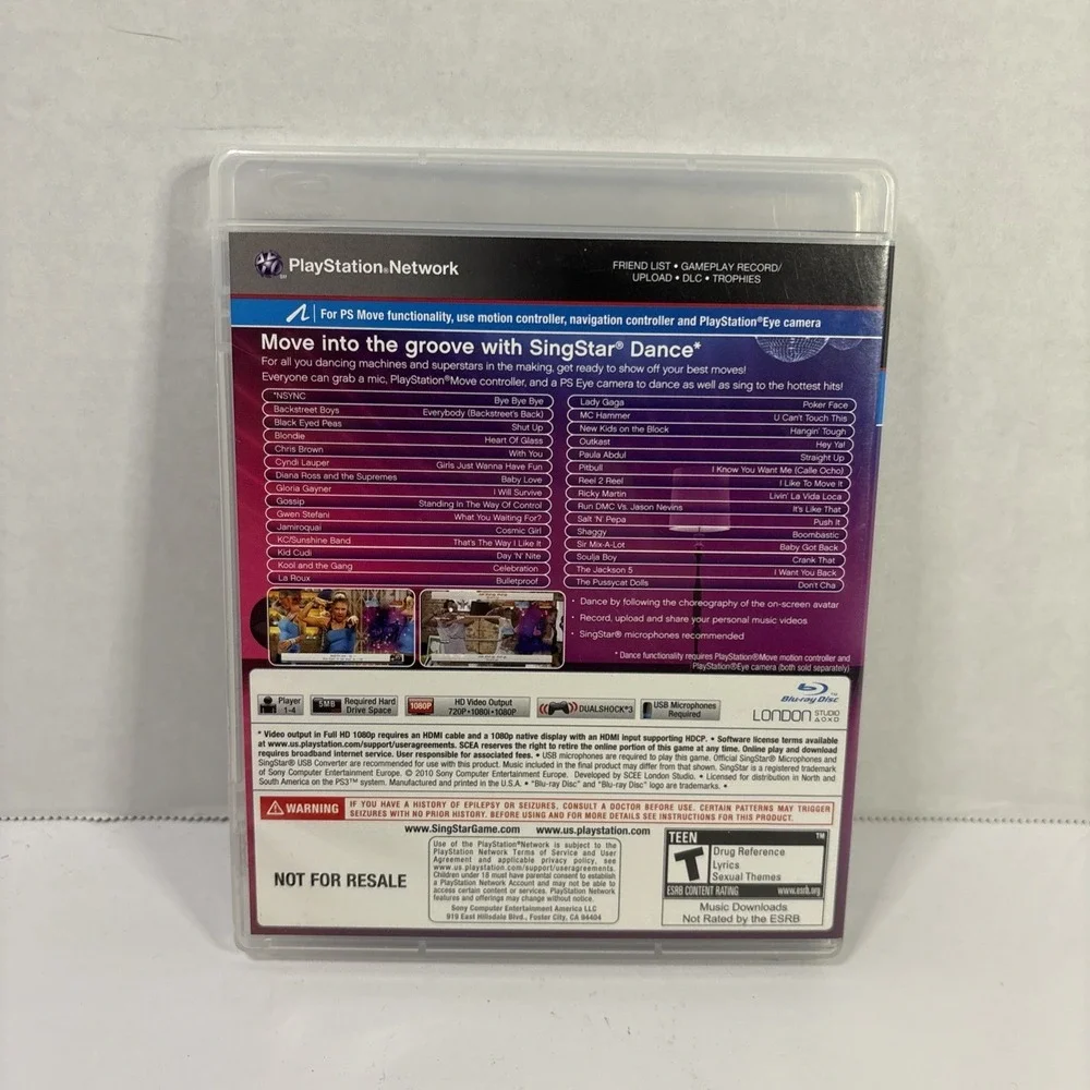 SingStar + Dance Sony PlayStation 3 PS3 Game Move Compatible Complete CIB
